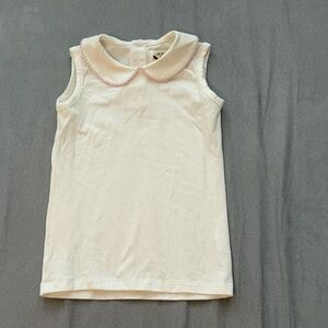 White Sleeveless Kids Top with Peter Pan Collar